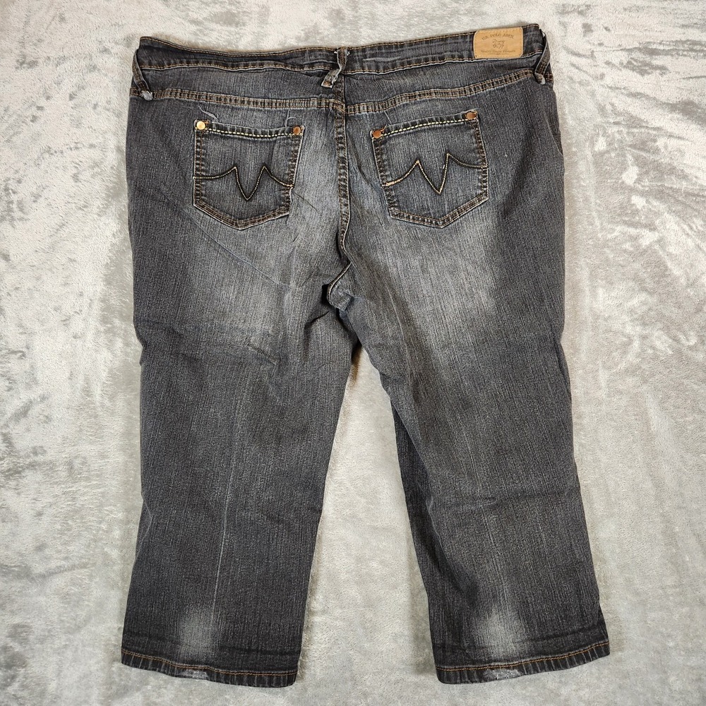 US Polo Assn Shorts Women's 19/20 43X21 Bermuda Dark Jean Blue Mom Whiskering - Picture 11 of 15